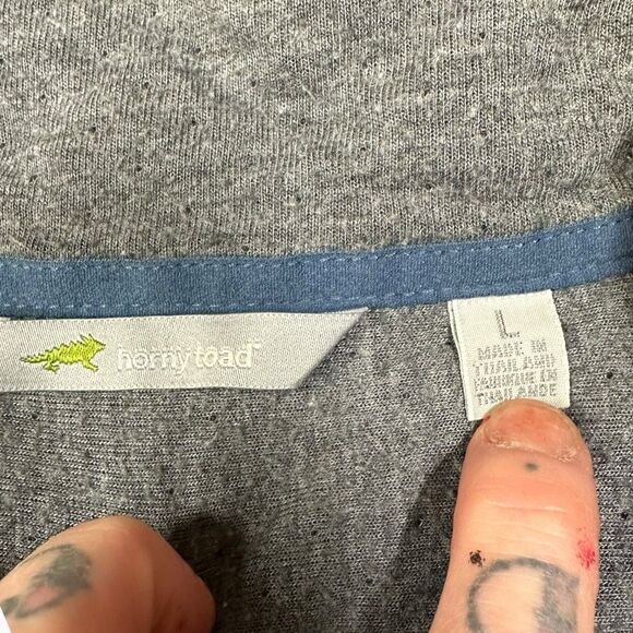 HORNY TOAD Men’s Gray Wool Blend Quarter-Zip Pullover Sweater Size Large - Picture 3 of 5